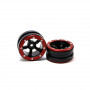 Beadlock Wheels PT-Safari Black/Red 1.9 (2 pcs)