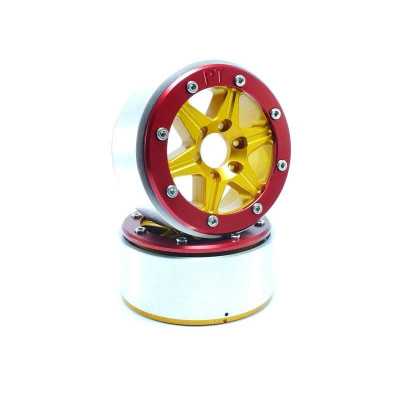 Beadlock Wheels SIXSTAR Gold/Red 1.9 w/o hub