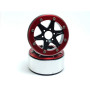 Beadlock Wheels PT-Sixstar Black/Red 1.9 sin cubo de rueda